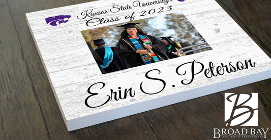Kansas State Graduation or Class Year Picture Frame Plaque – Custom - Upload Your Photo, Name & Class Year – 10.5"x10.5"