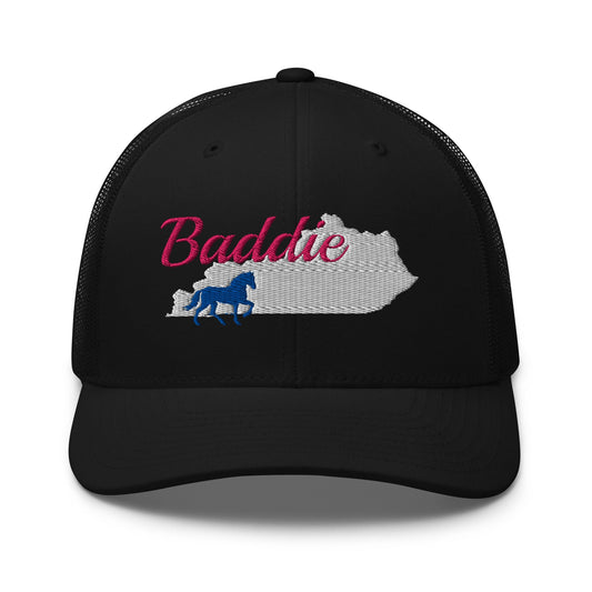 Kentucky Baddie Trucker Cap | Pink Script Horse Hat