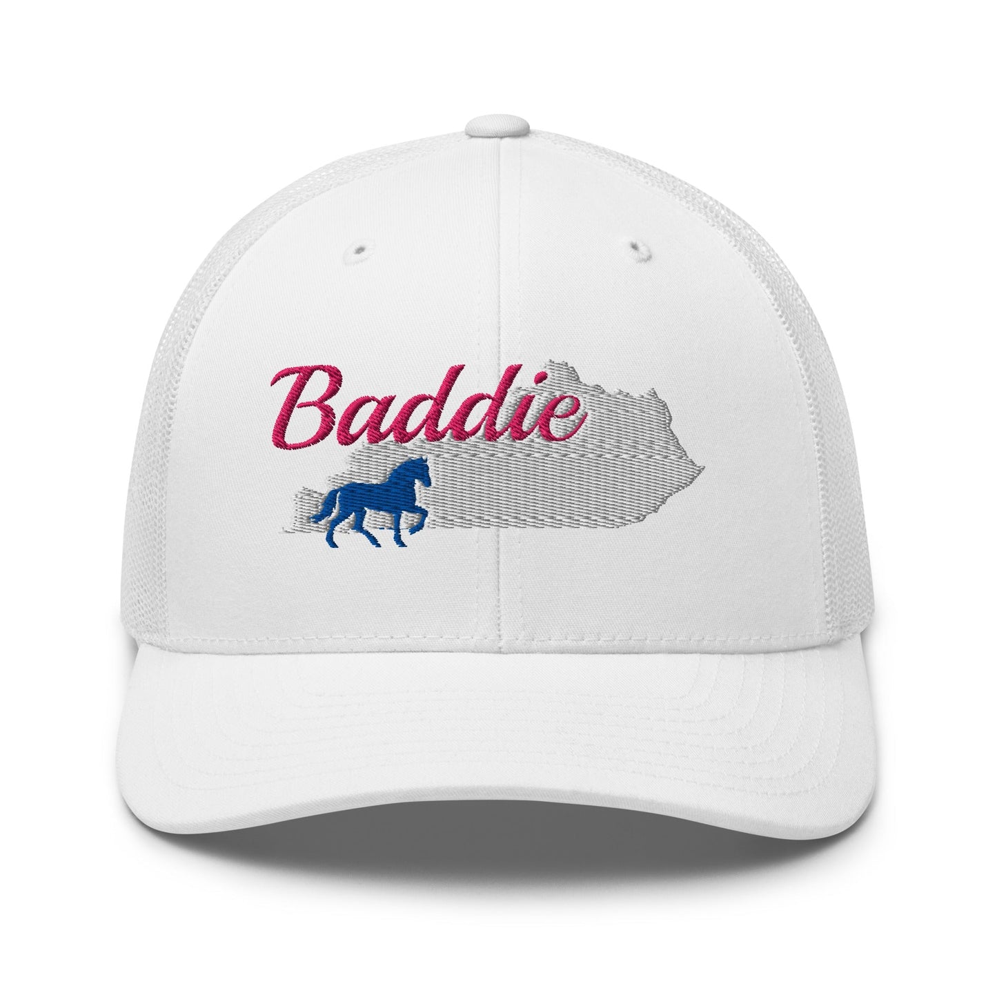Kentucky Baddie Trucker Cap | Pink Script Horse Hat