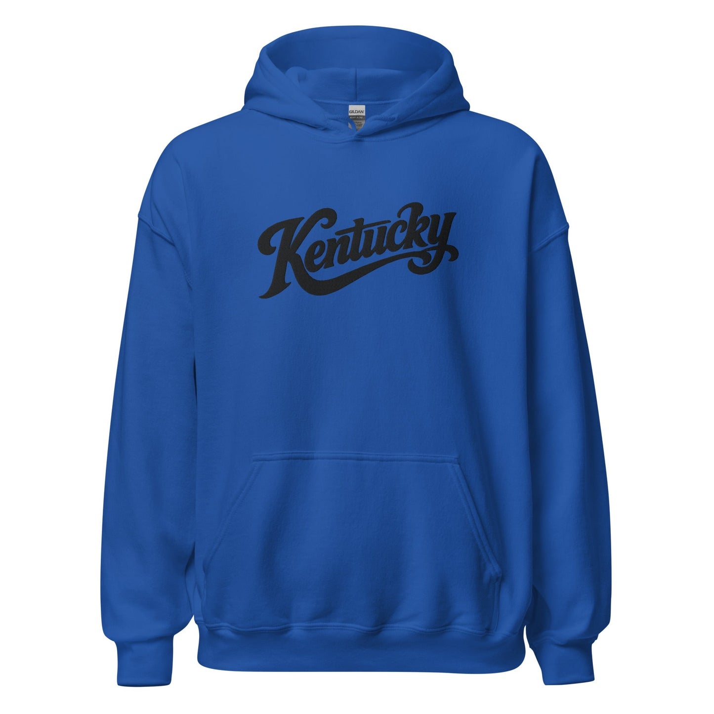 Kentucky Script Embroidered Hoodie | Black Stitch Bluegrass Pullover