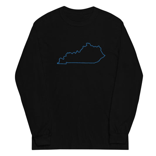 Kentucky State Outline Long Sleeve Shirt | Minimalist Design | Classic Cotton