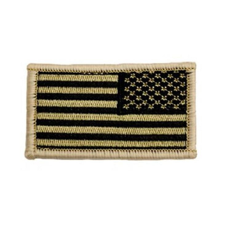 Kids American Flag Patch REVERSE - TAN and BLACK
