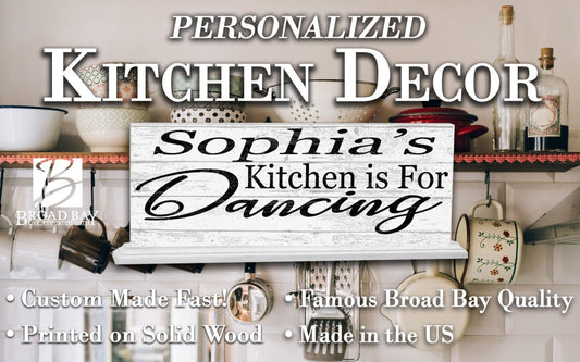 Kitchen Is For Dancing Sign Personalized Kitchen Gift