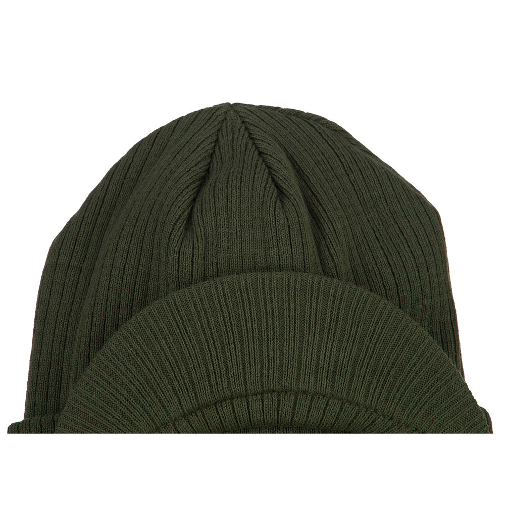 Big Knit Ribbed Beanie with Visor
