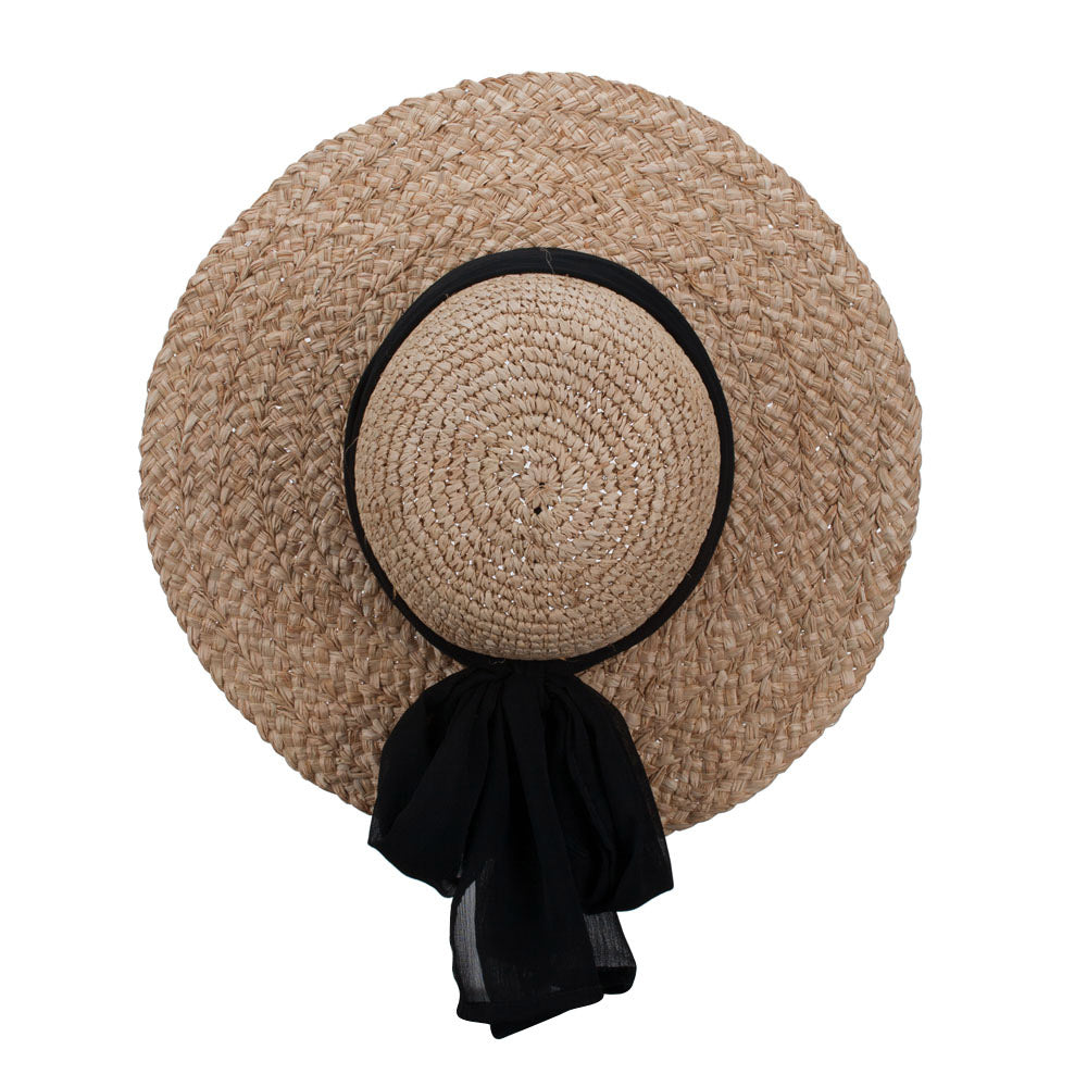 Accent Scarf Straw Sun Hat