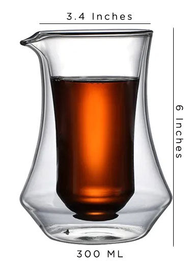 Vessel Sprouted Mouth Double Wall Floating Coffee Glass Cup (one cup)