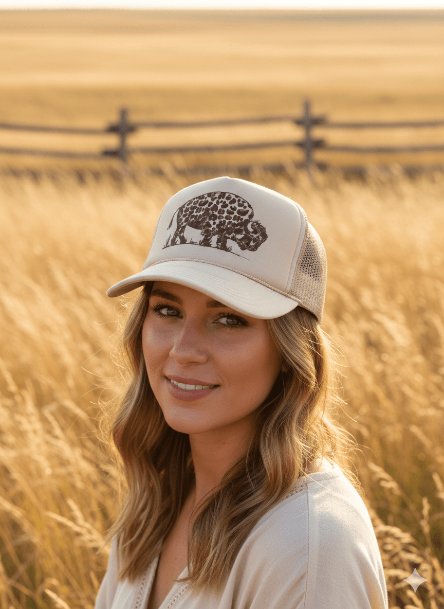Leopard Buffalo Trucker Hat