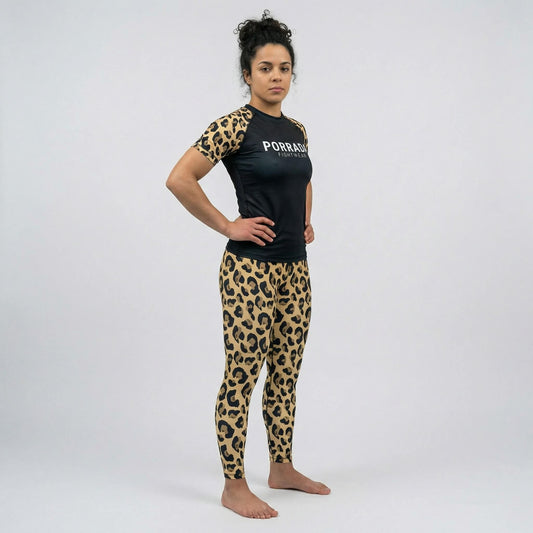 LEOPARD WOMEN SHORT SLEEVE RASH GUARD