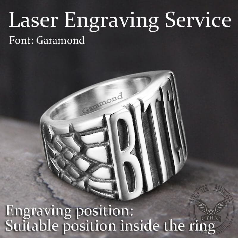 Letters BITCH Stainless Steel Ring