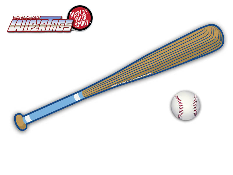 Light Blue & Royal Baseball Bat WiperTags with Ball Decal