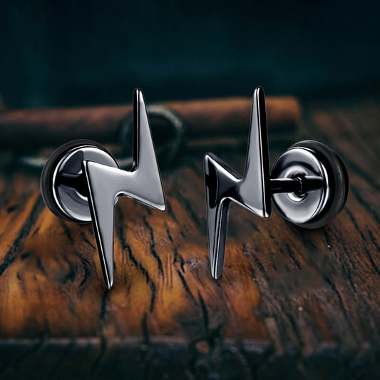 Lightning Stainless Steel Stud Earring