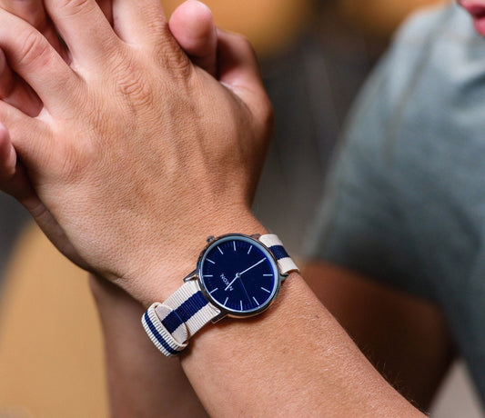 Linen And Navy NATO® style Watch Band