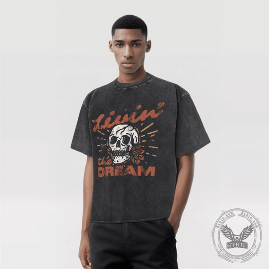 Living the Dream Skull Short Sleeve T-shirt