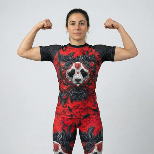 LOTUS PANDA WOMEN SHORT SLEEVE RASH GUARD