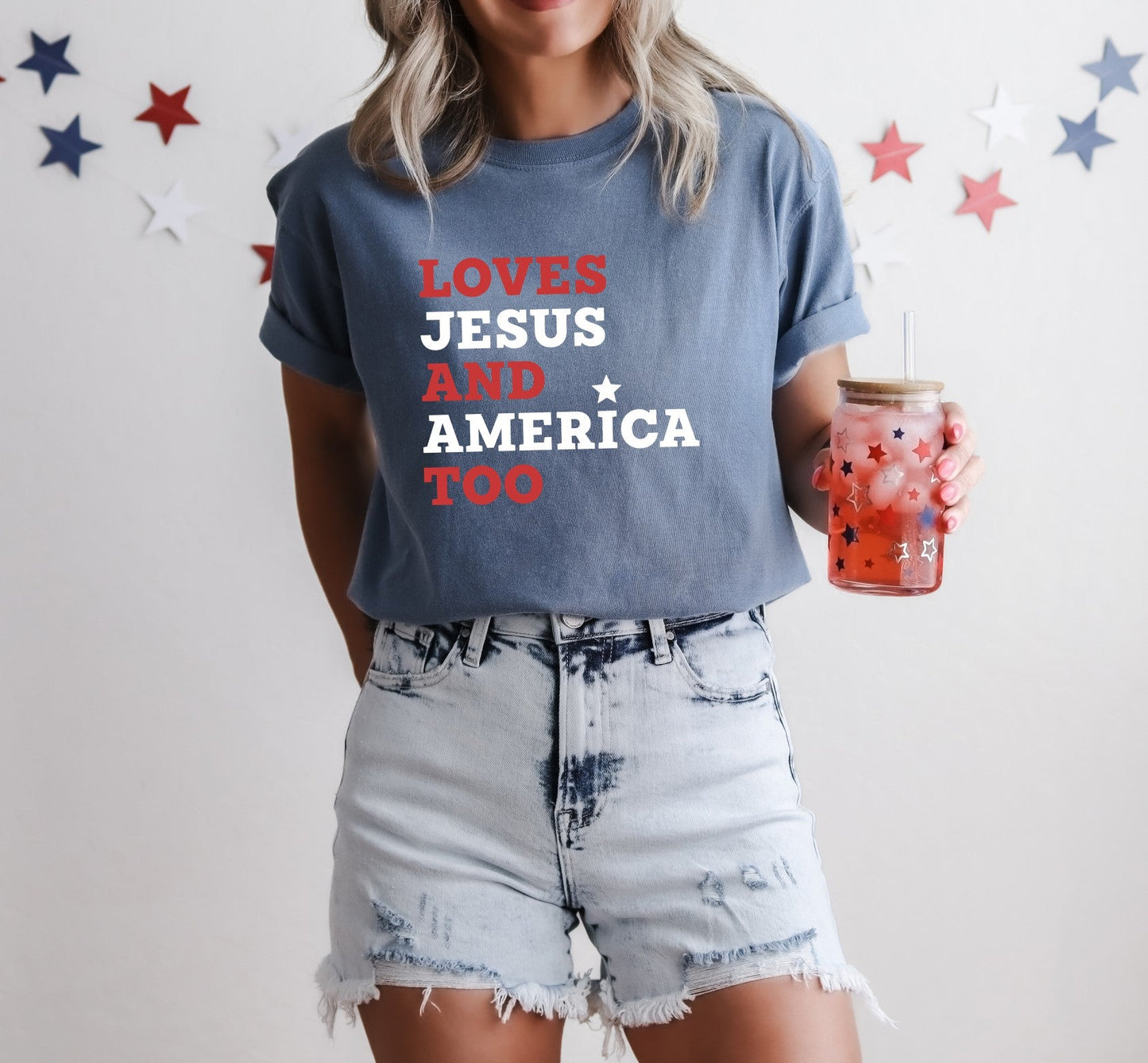 Loves Jesus And America Too T-Shirt