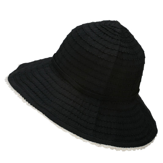 Crushable Bucket Hat With Flower Accent