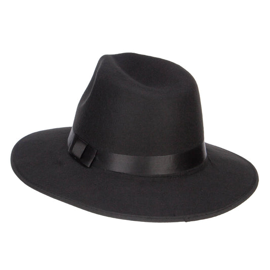 Large Brim Ribbon Band Fedora