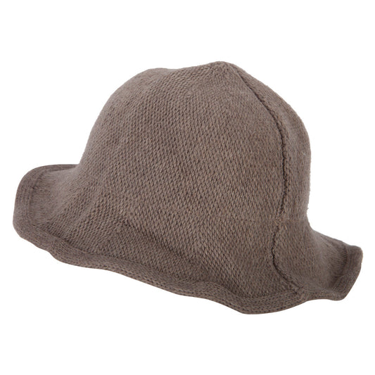 Ladies Wool Wired 3 Inch Brim Bucket Hat