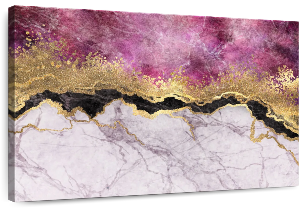 Pink And Gold Abstract Wall Art