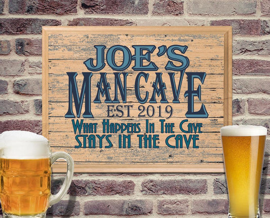 Man Cave Sign CUSTOM Wood Wall Art For Men Husband Grandpa Dad
