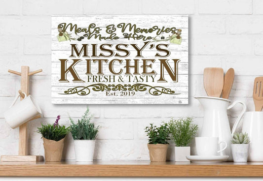 Meals and Memories Made Here Sign For Kitchen
