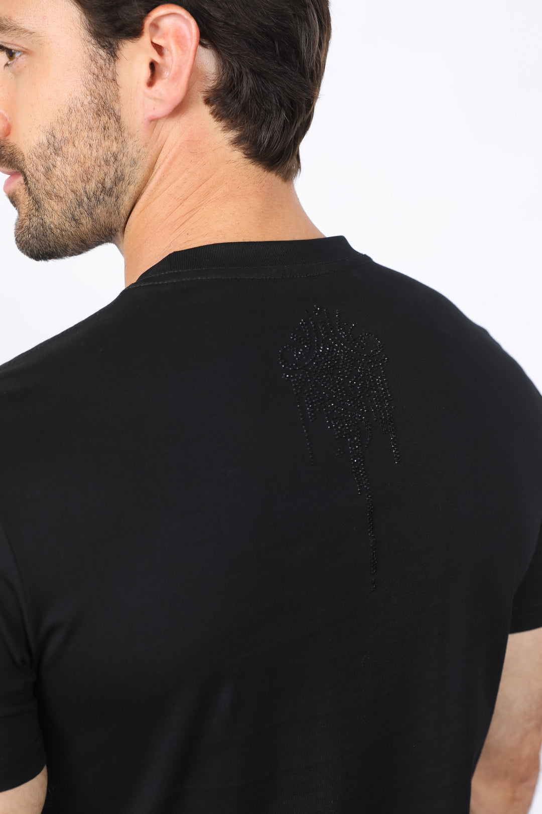 Mens Modern Fit Stretch Crystals T-Shirt