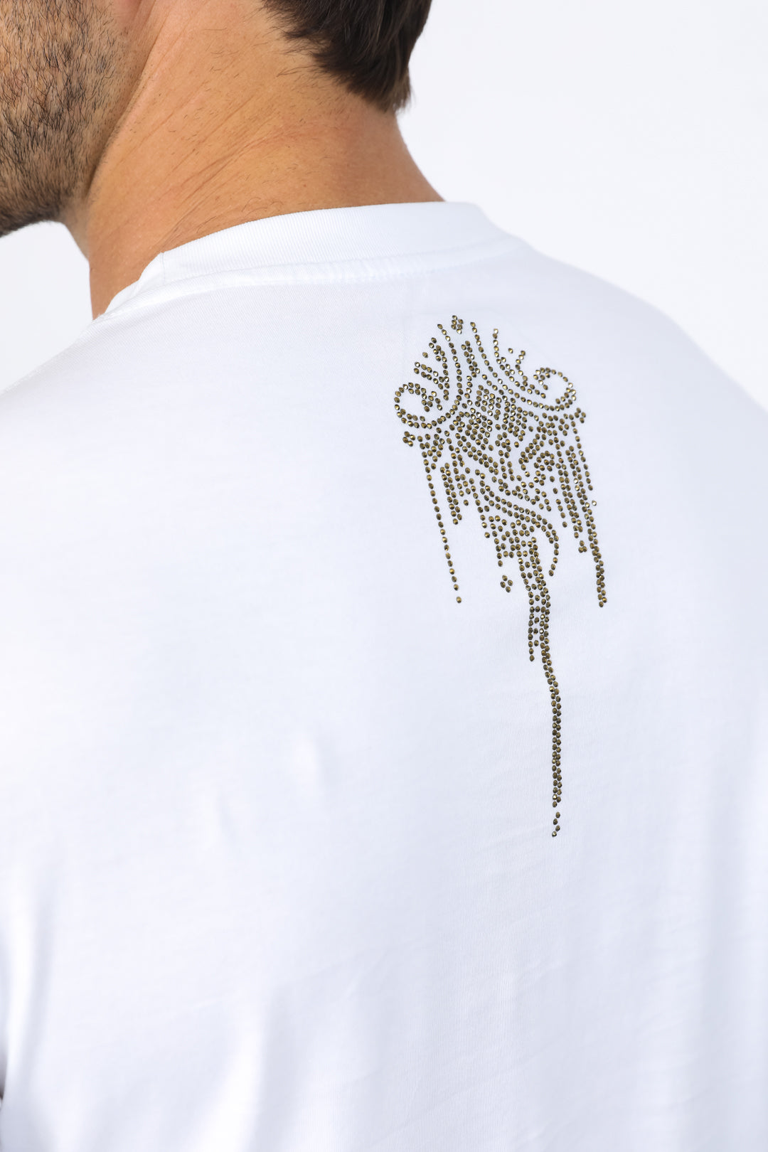 Mens Modern Fit Stretch Crystals T-Shirt