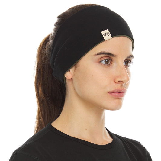 Midweight Reversible Wool Headband - 100% Merino Wool