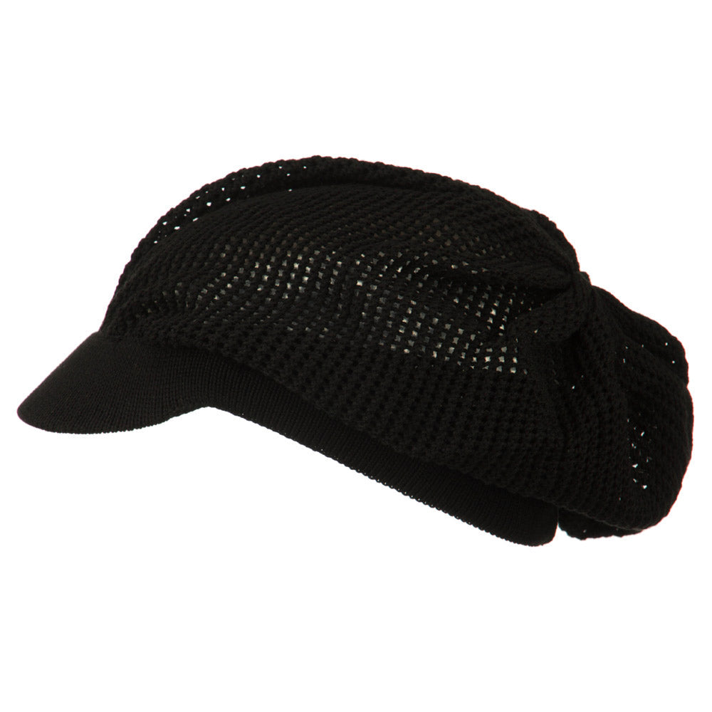 Big Size Mesh Deep Crown Visored Beanie