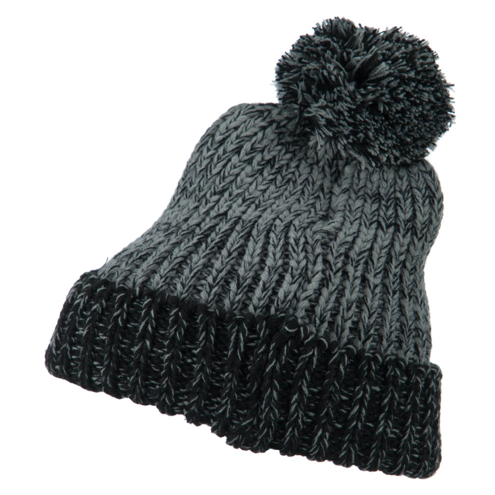 Mixed Tone Acrylic Cuff Beanie