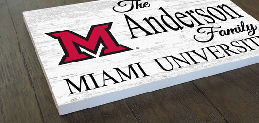Miami University Personalized Family Name Sign – Custom RedHawks Wood Plaque