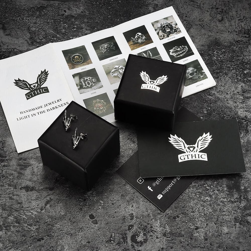 Middle Finger Ghost Hand Stainless Steel Ear Stud