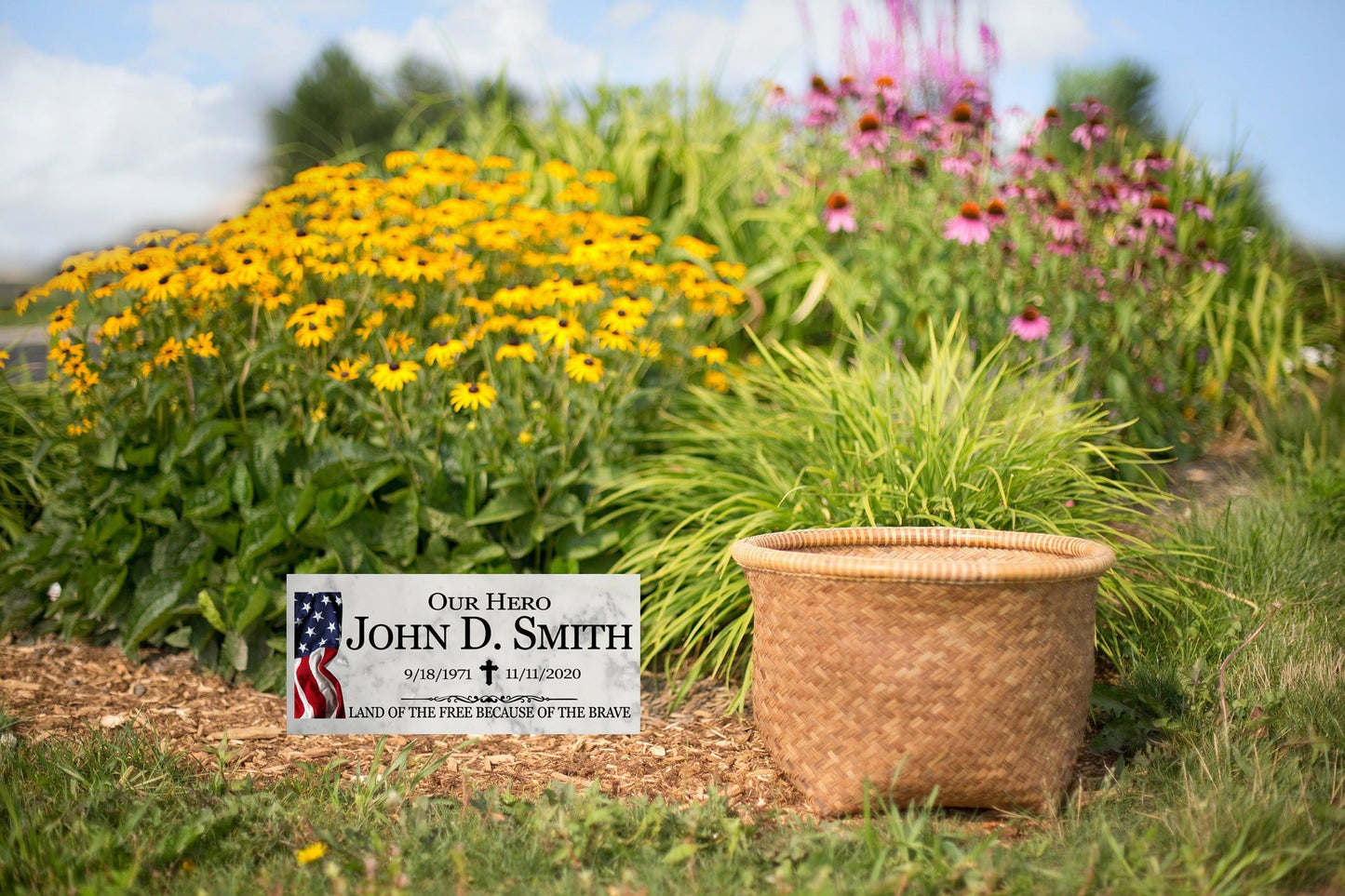 Custom Military Memorial Plaque – Patriotic Tribute Gift With Flag