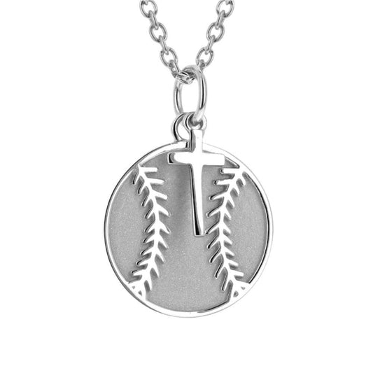 Baseball Dangle Cross Necklace