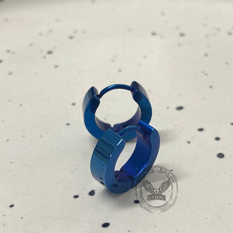 Minimalist Solid Color Stainless Steel Huggie Earrings