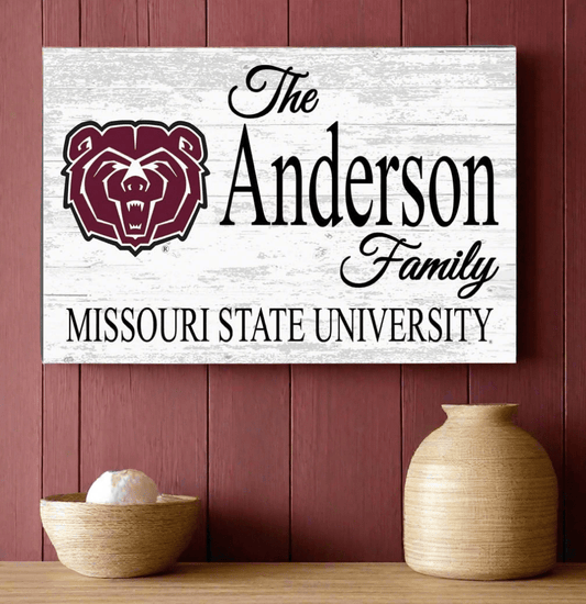 Missouri State Family Name Sign – Personalized Wood Plaque for Alumni or Graduation