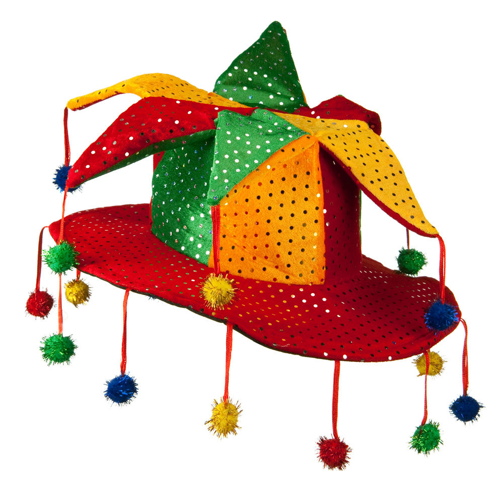 Multi Color Sequined Jester Hat