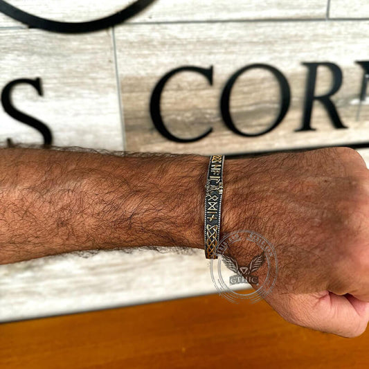 Mjölnir Hammer Stainless Steel Viking Cuff Bracelet