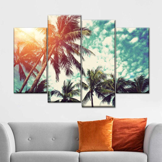 Vintage Style Palm Trees Wall Art