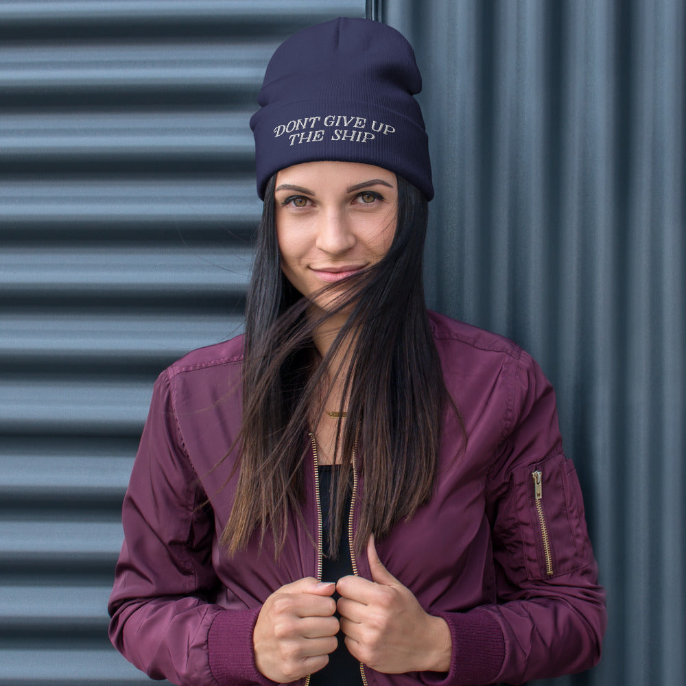 Don't Give Up The Ship Embroidered Beanie