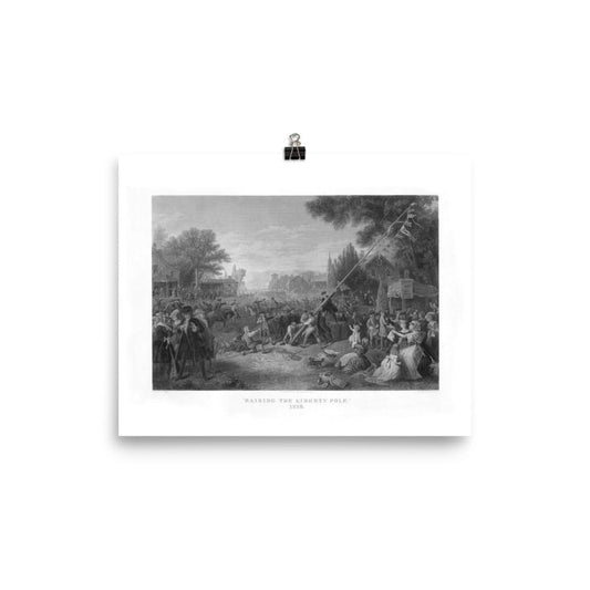 Raising the Liberty Pole 1776 Engraving Print
