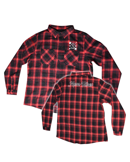 MomVibes Buffalo Plaid Button Down Flannel