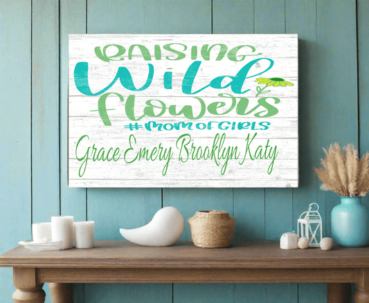 Mom Of Girls Gift Sign PERSONALIZED with Names of Daughters