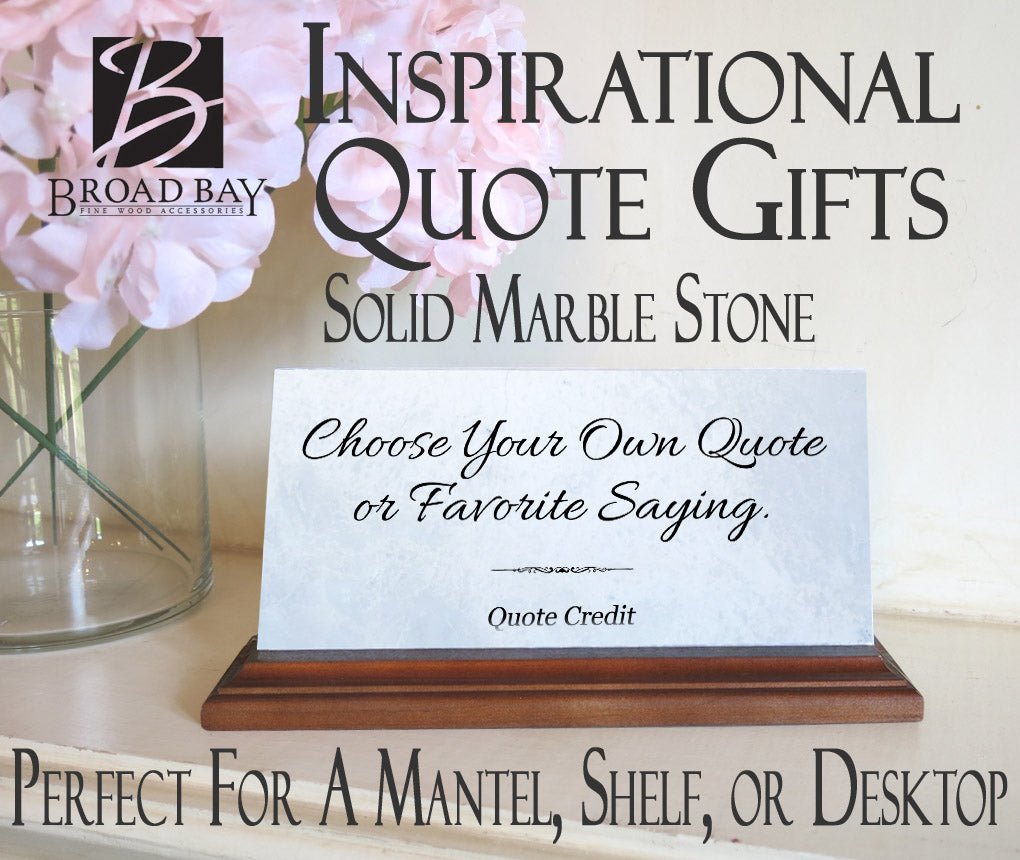 Custom Quote Marble Plaque – Personalized Desk Display with Saying and Optional Credit