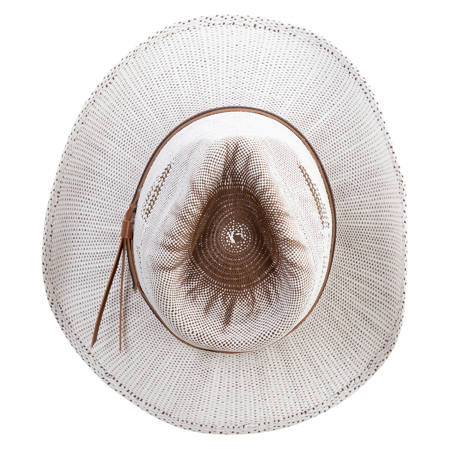 Men's Paper Straw Cowboy Hat with Eagle Design