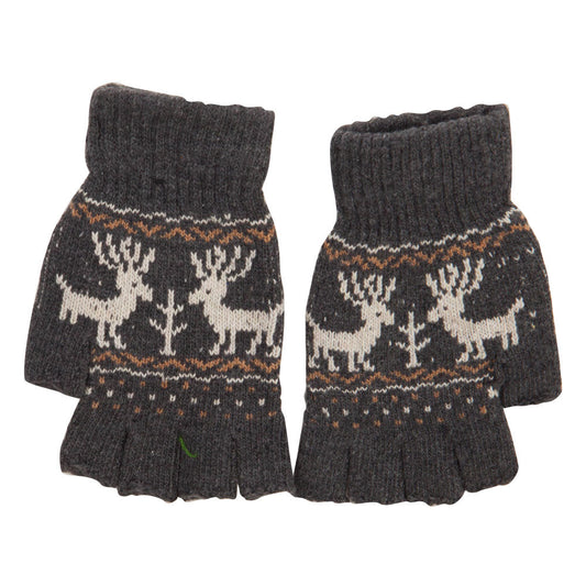 Men's Reindeer Design Fingerless Glove