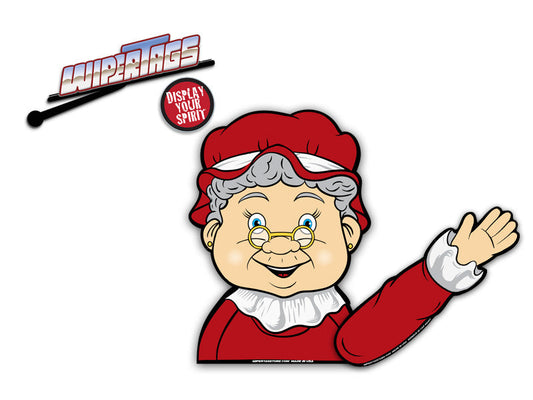 Mrs Claus Waving Arm WiperTag with Decal