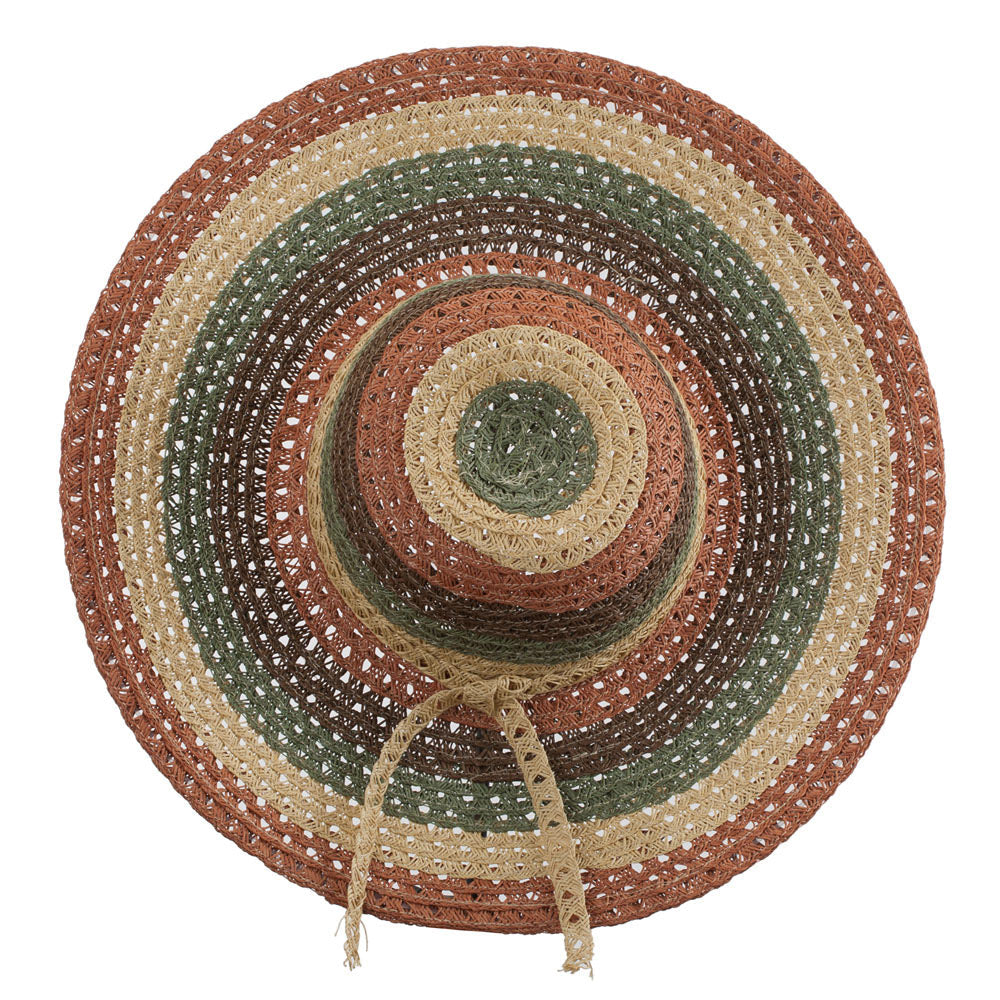Women's Mix Striped Paper Straw Hat