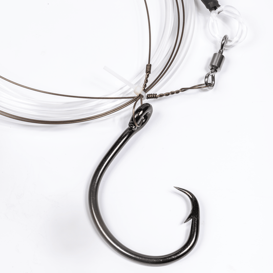 Mustad BlacktipH Monster Shark Rig | 16/0 Hook & #19 Wire