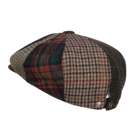 Men's Mix Patchwork Wool 8 Panel Newsboy
